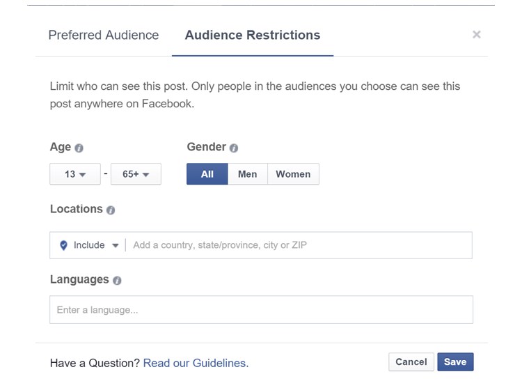 facebook audience optimization audience restrictions