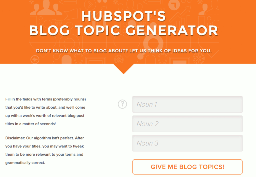SEO Copywriting Hubspot's Blog Topic Generator