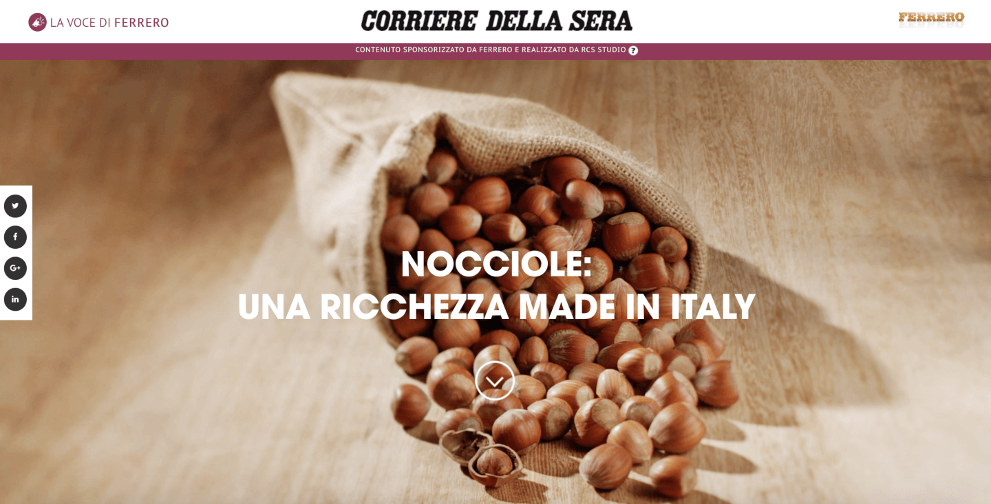 native advertising corriera della sera ferrero